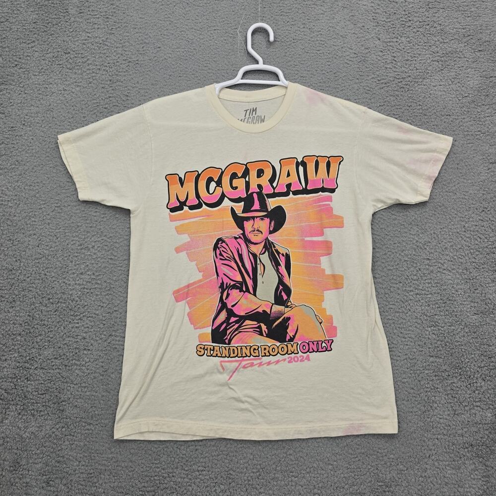 Tim Mcgraw Concert tShirt - Standing Room Only Tour 2024 Country Music Cream M